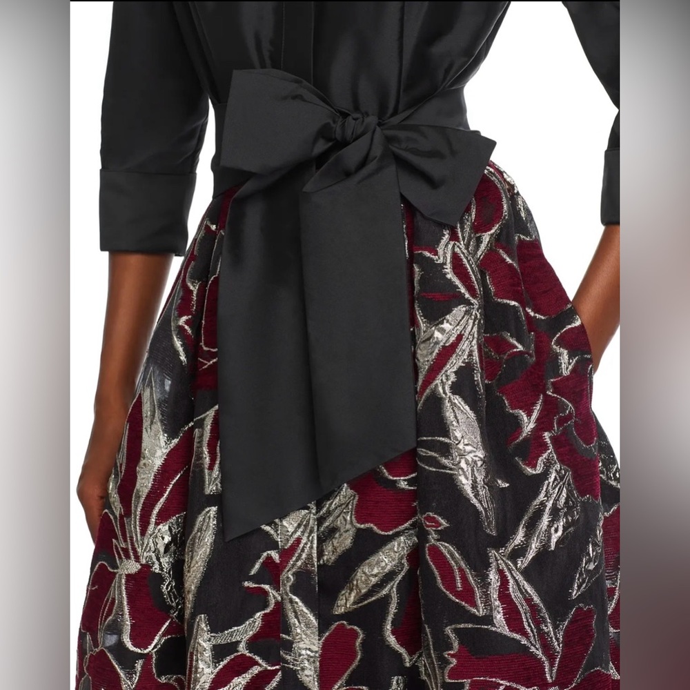 Rickie Freeman for Teri Jon Metallic Jacquard Gown - Picture 15 of 15